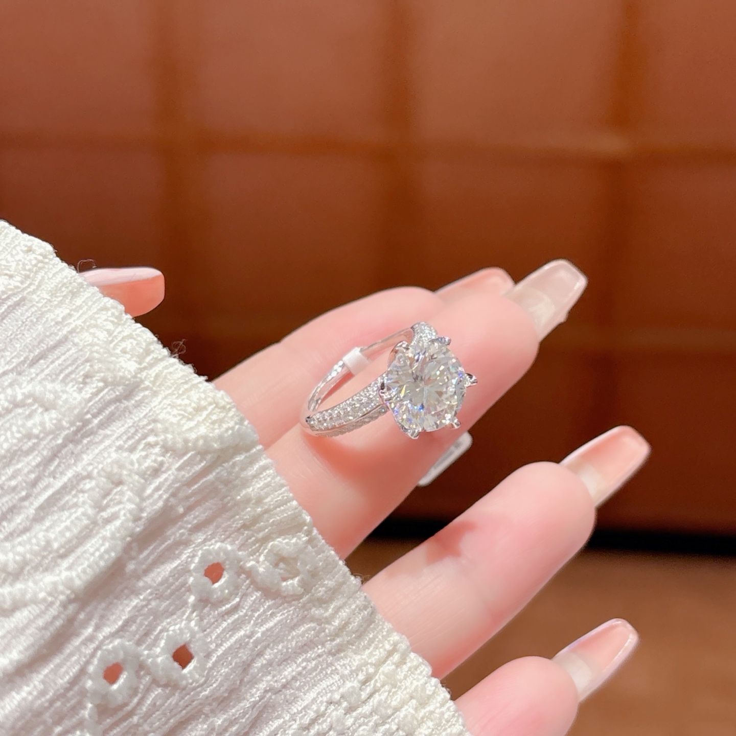 Hypoallergenic Silver Moissanite Ring Premium Father's Day Silver