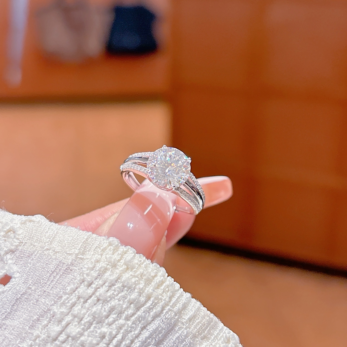 S925 Sterling Silver Moissanite Ring Delicate Self-love Silver