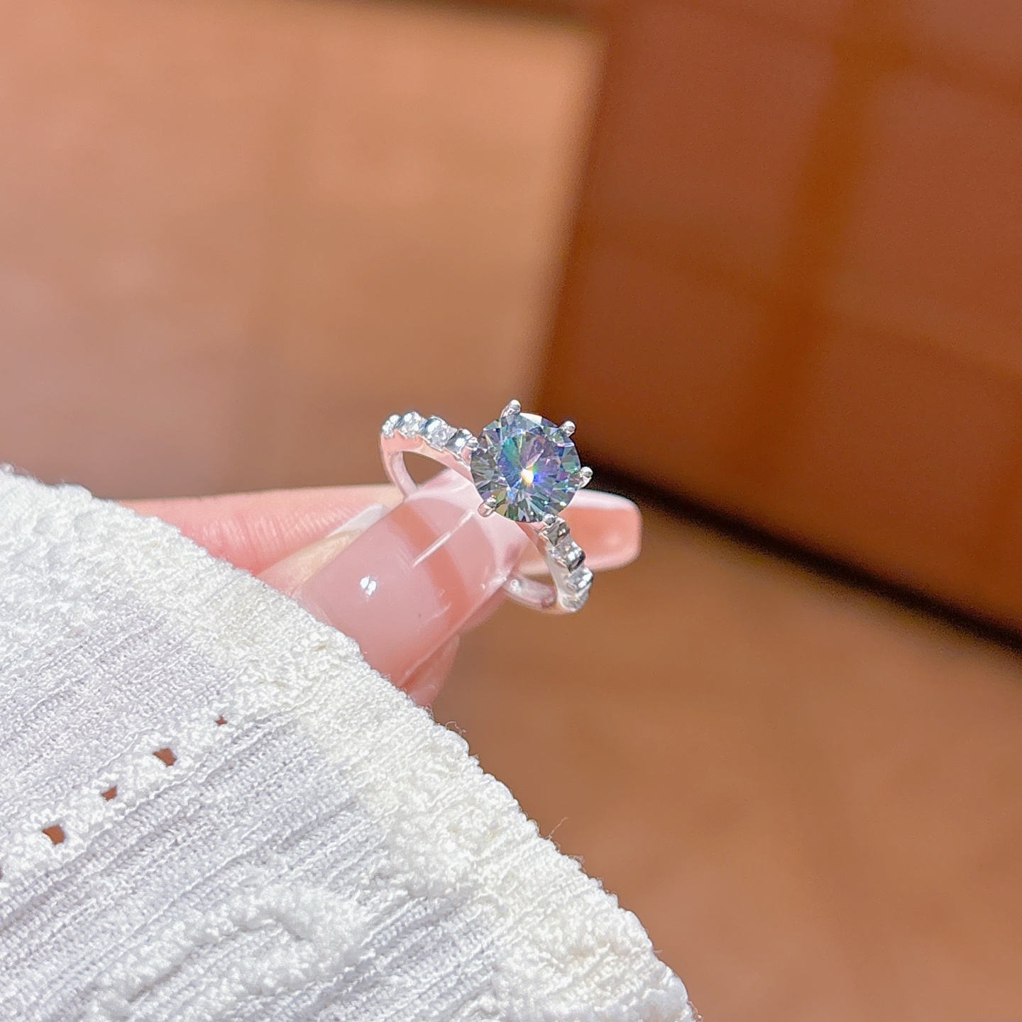 925 Silver Moissanite Ring Sweet Wedding Favor Gold