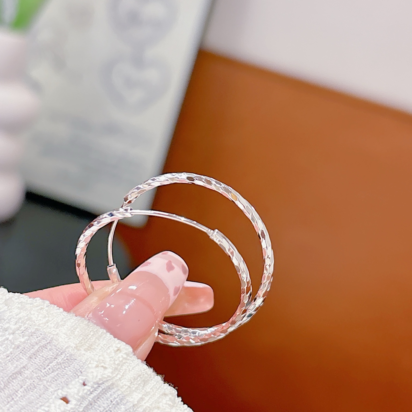 Solid Silver Hoop Earrings Vintage Banquet Gold