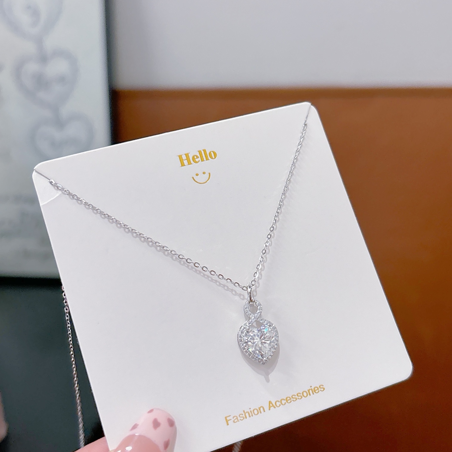 S925 Sterlingsilber Moissanit Kette Romantisch Hochzeitsgeschenk