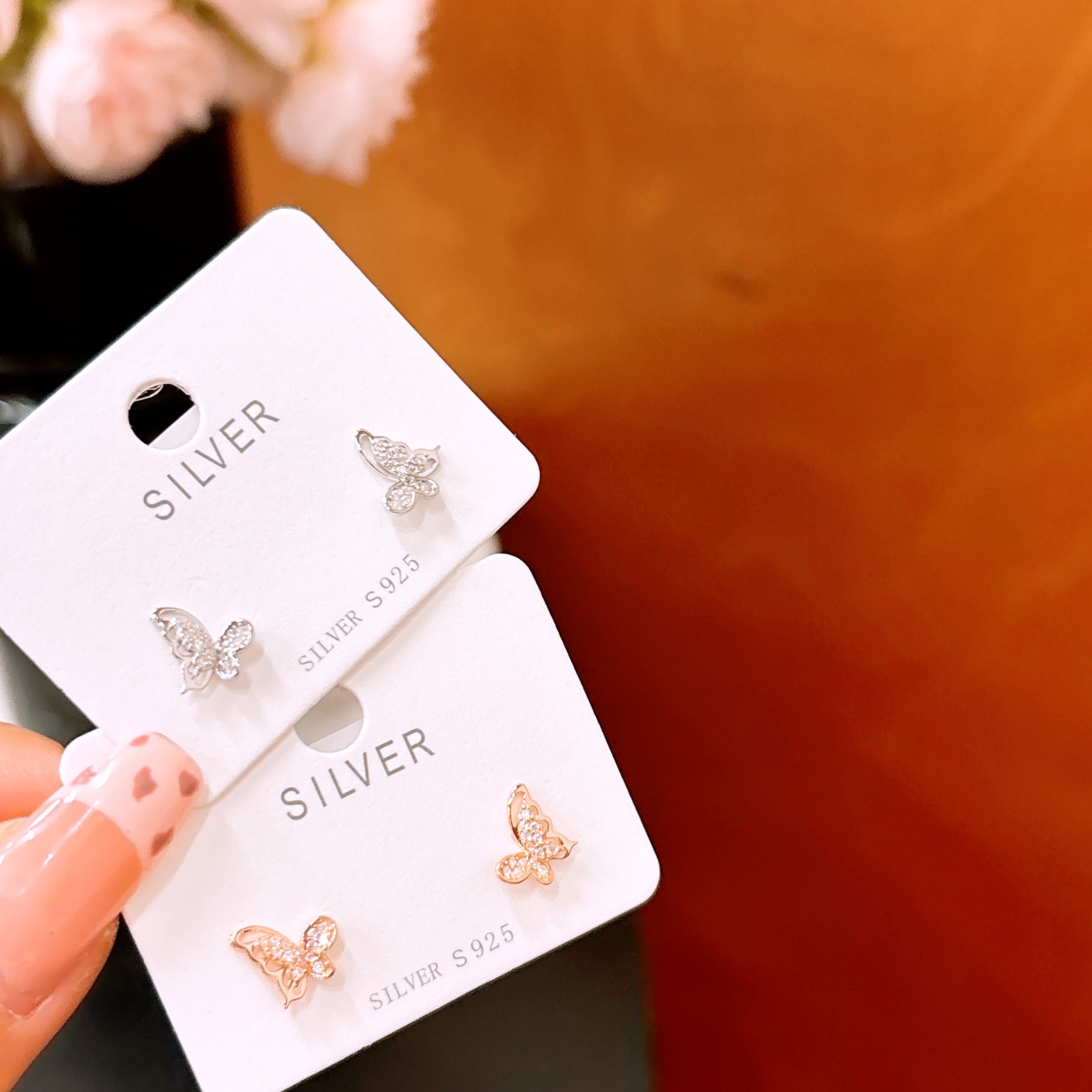 Fine Silver Earrings Dainty Wedding Registration Gold