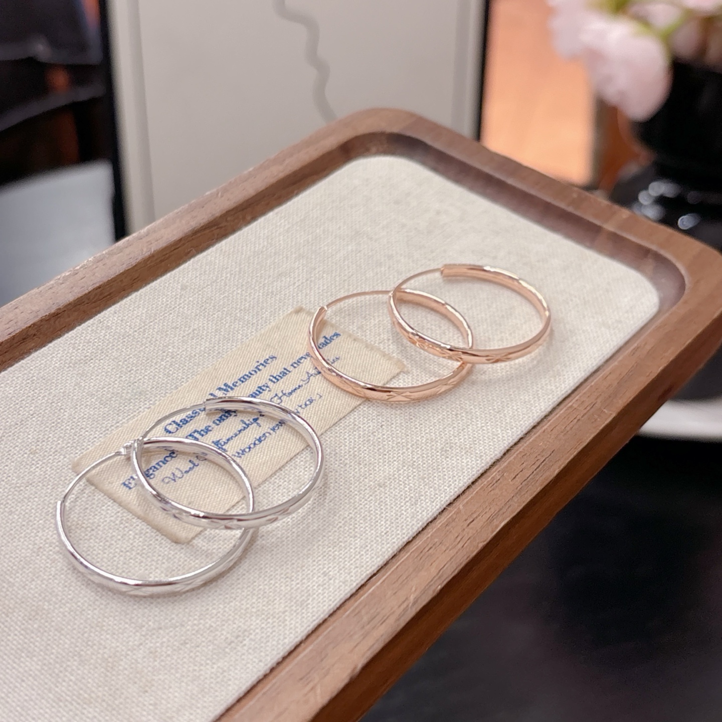 Solid Silver Hoop Earrings Korean Style Everyday Wear Gold