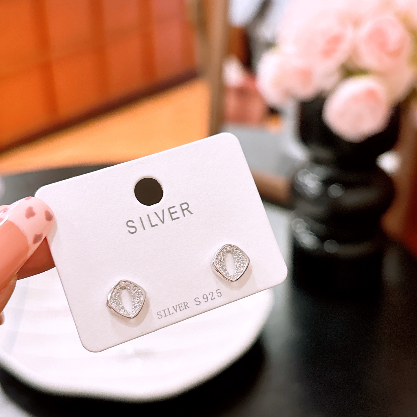 Fine Silver Earrings Delicate Wedding Gold