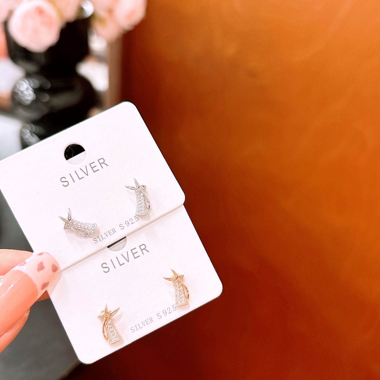 Fine Silver Earrings Ethereal Graduation Gold