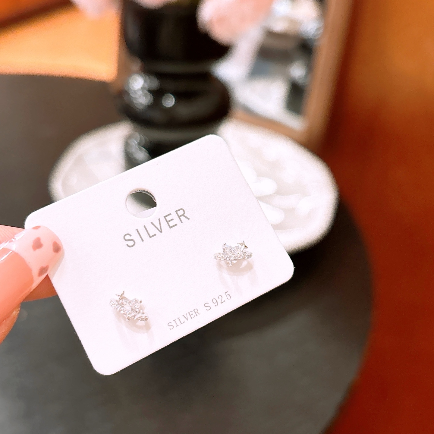 Low Allergy Silver Earrings Light Luxury Wedding Registration Gold