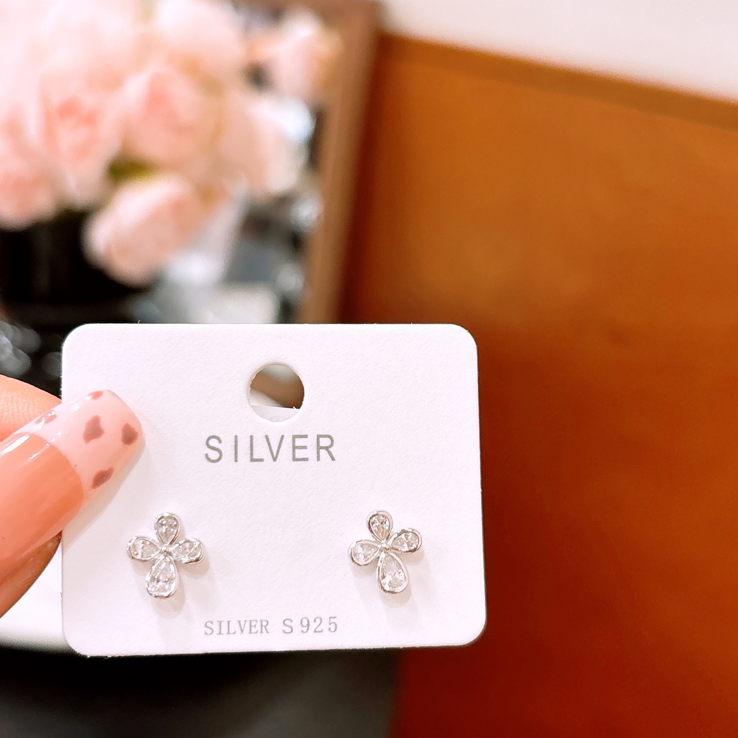 Hypoallergenic Silver Earrings Light Luxury Christmas Silver