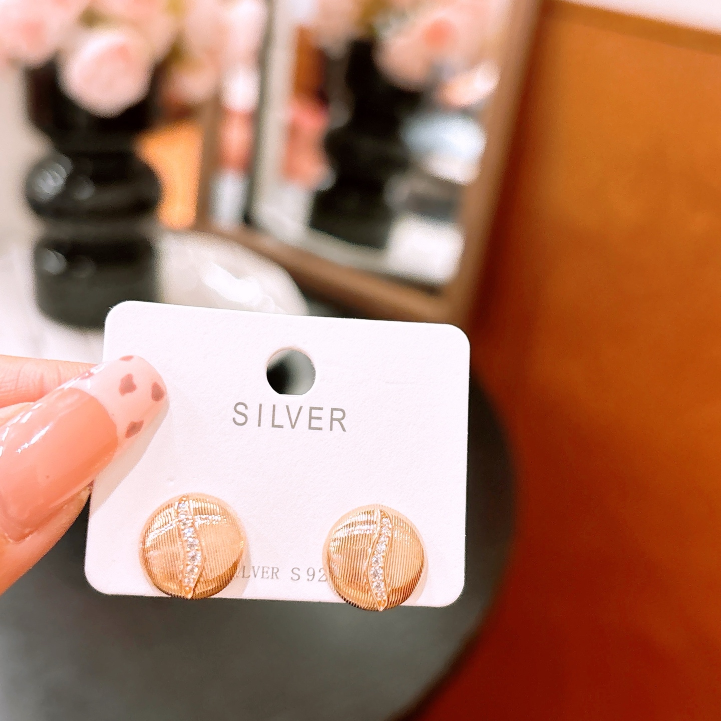 S925 Sterling Silver Earrings Vintage Graduation Gold