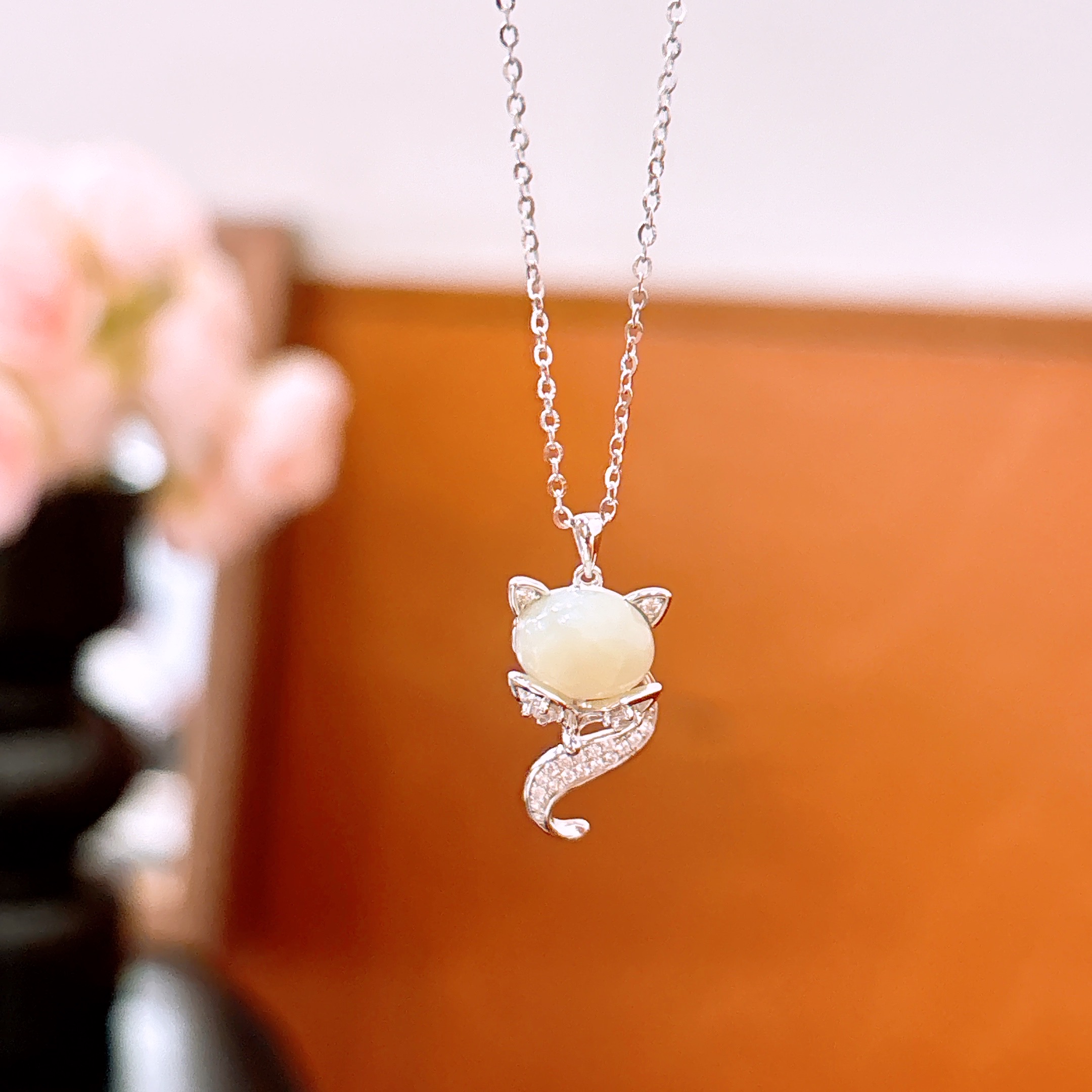 Hypoallergenic Silver Hetian Jade Necklace Precision Valentine's Day