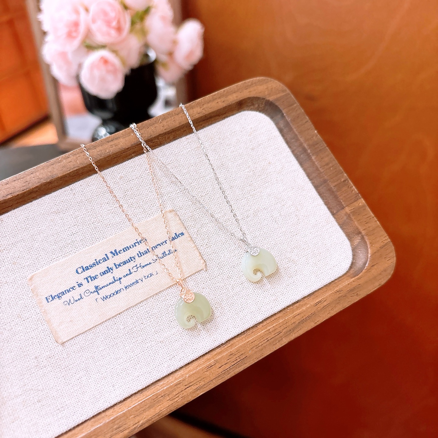 Nickel Free Silver Hetian Jade Necklace Unique Banquet Silver