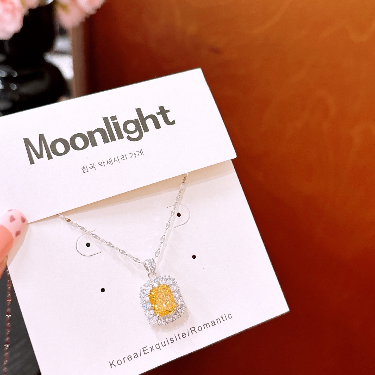 甘辛低アレルギー銀ハイカーボンダイヤネックレスゴールド プロポーズ