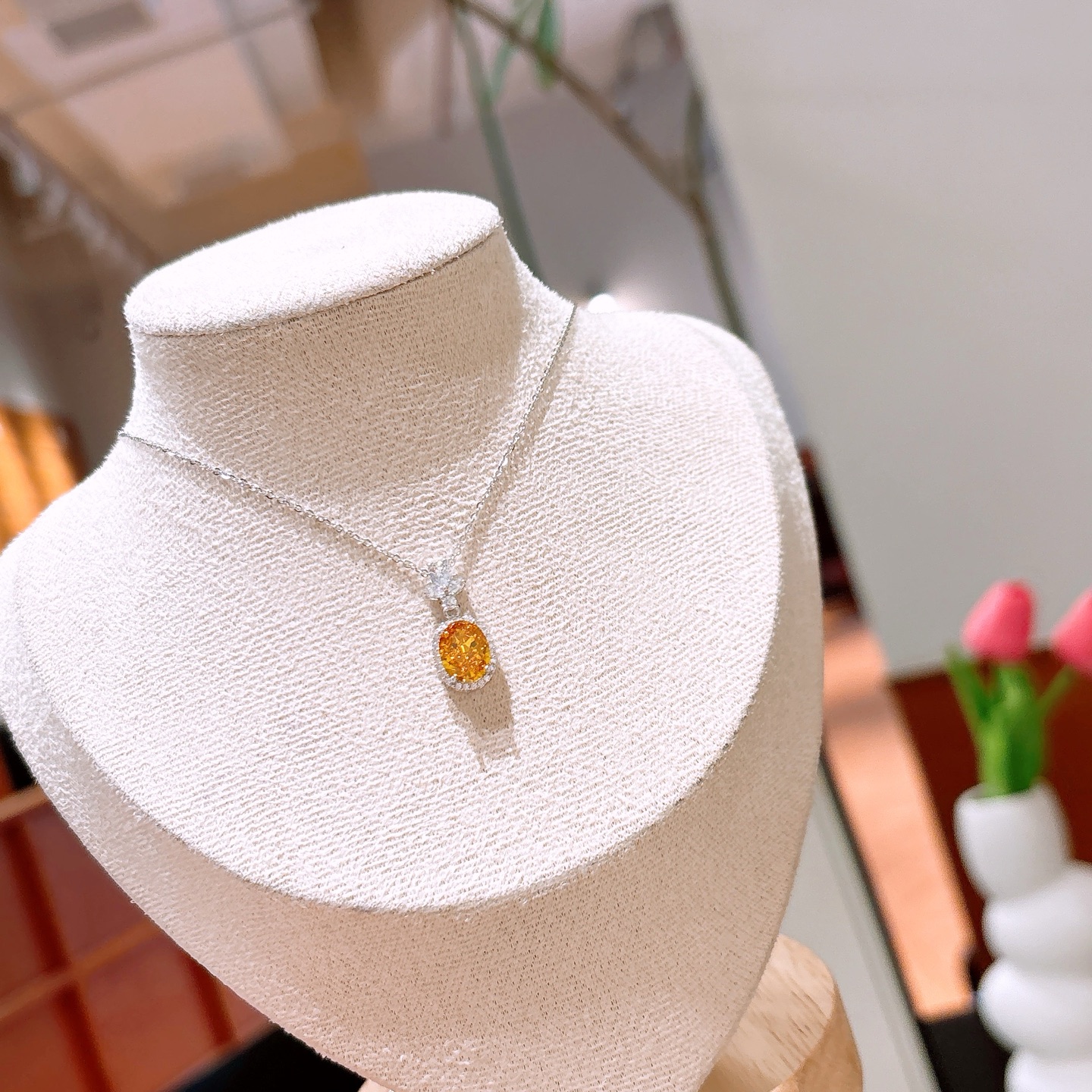 Low Allergy Silver High Carbon Diamond Necklace Precision Bestie Gift