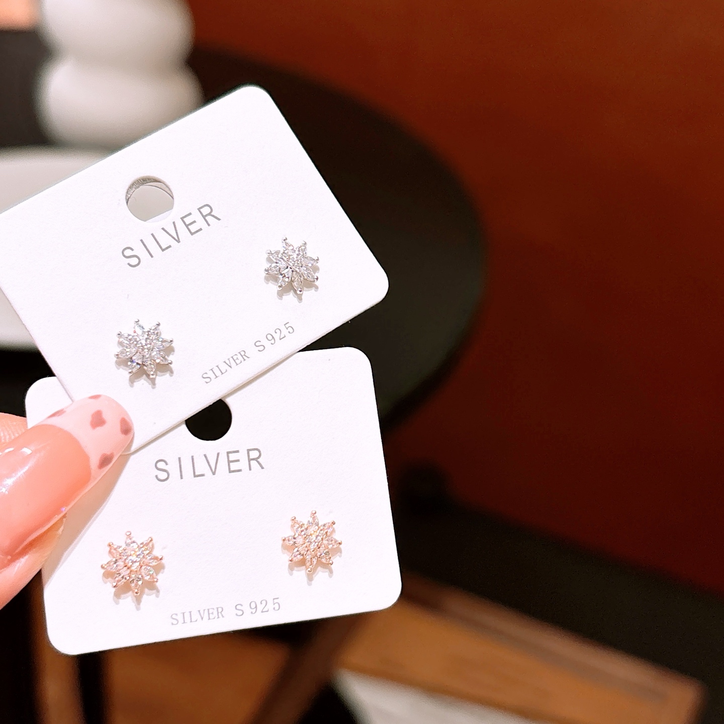 925 Silver Earrings French Mother's Day Silver