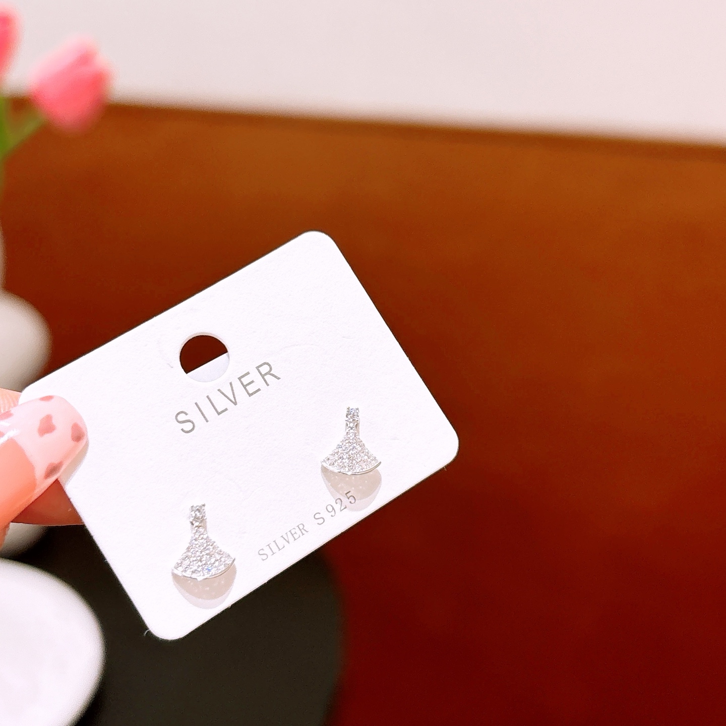 925 Silver Earrings Delicate Mother's Birthday Gold