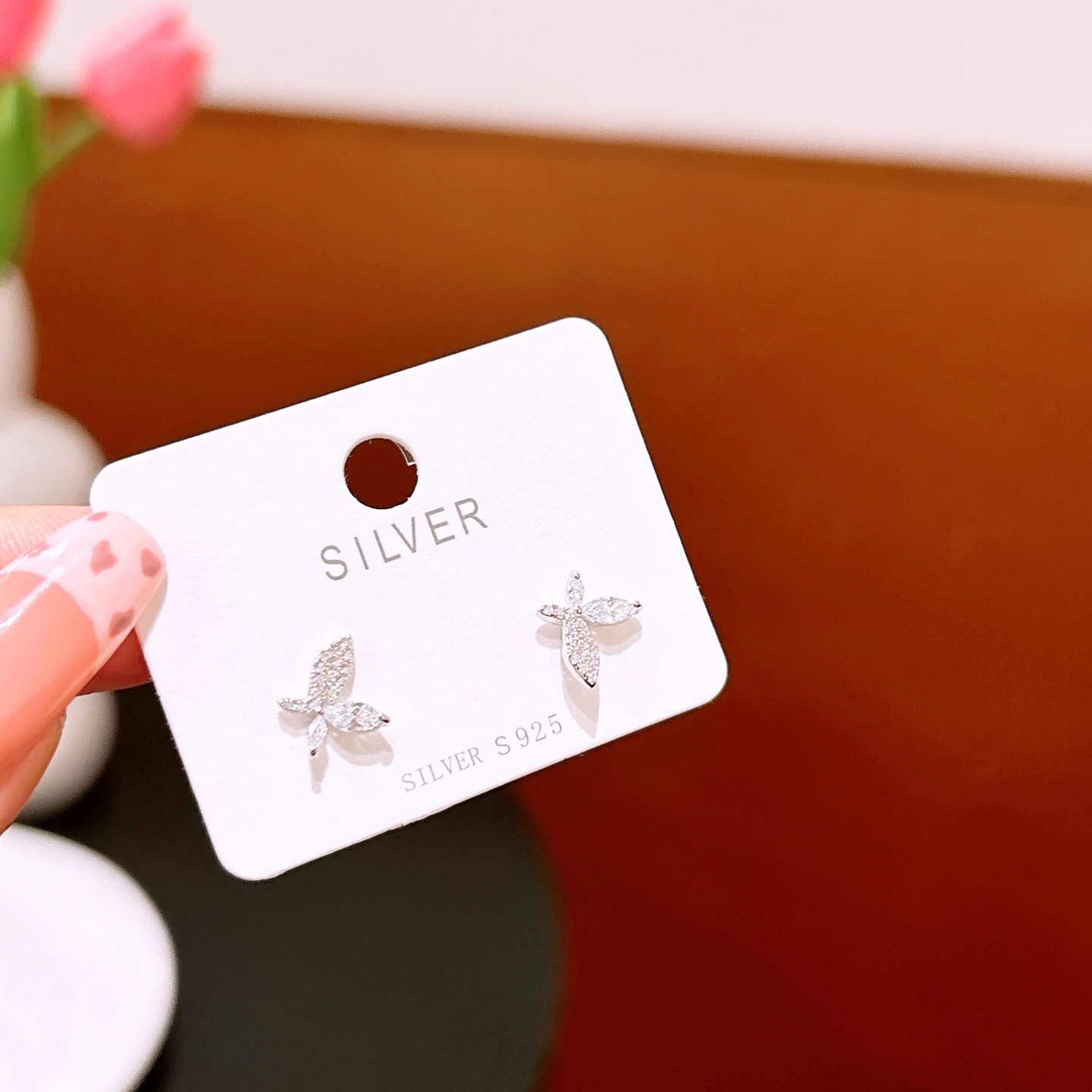 Solid Silver Earrings Cute Housewarming Silver