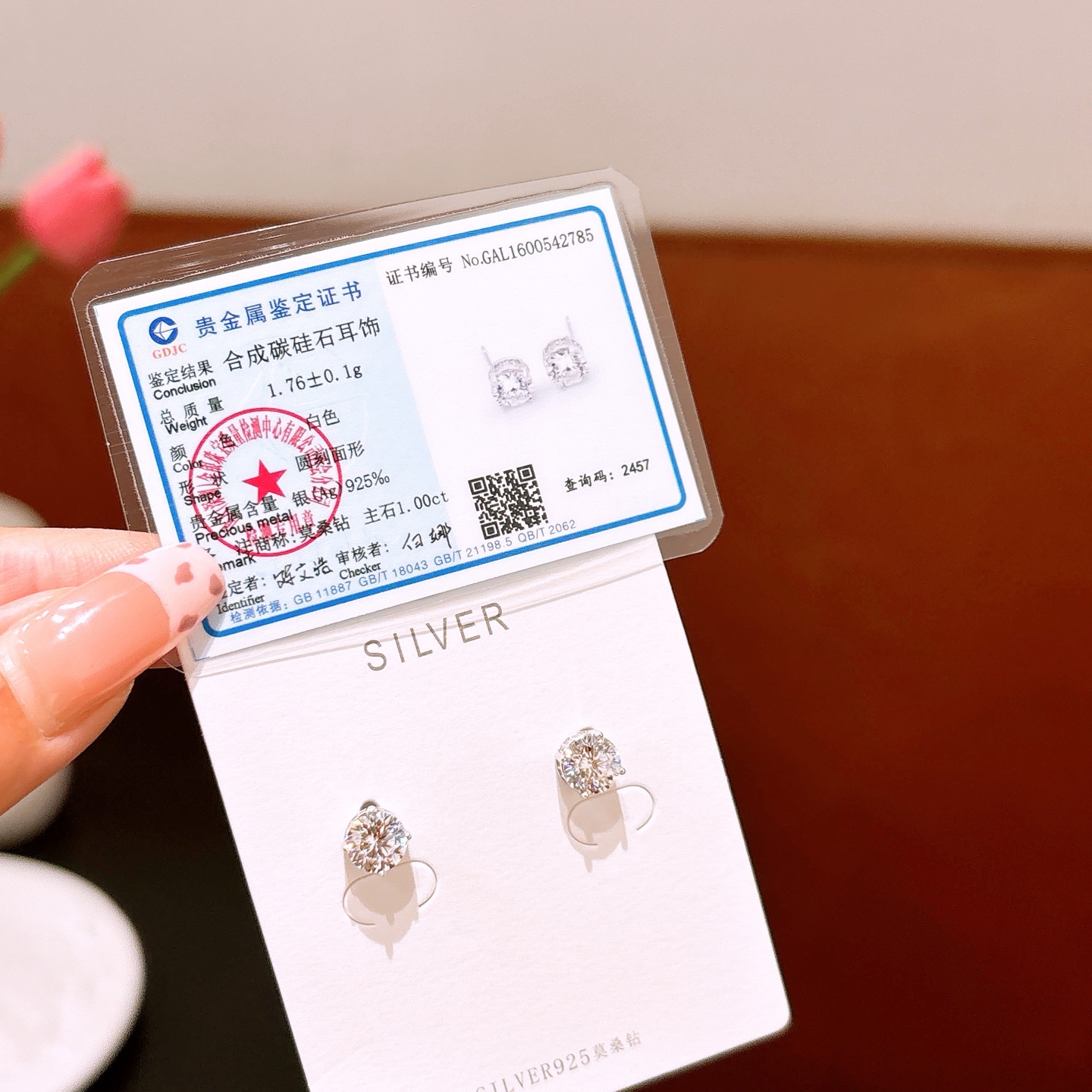 925 Silver Moissanite Studs Sweet Bestie Gift Silver