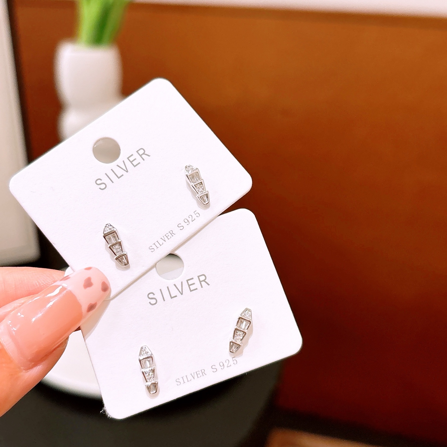 Solid Silver Earrings Vintage Graduation Gold