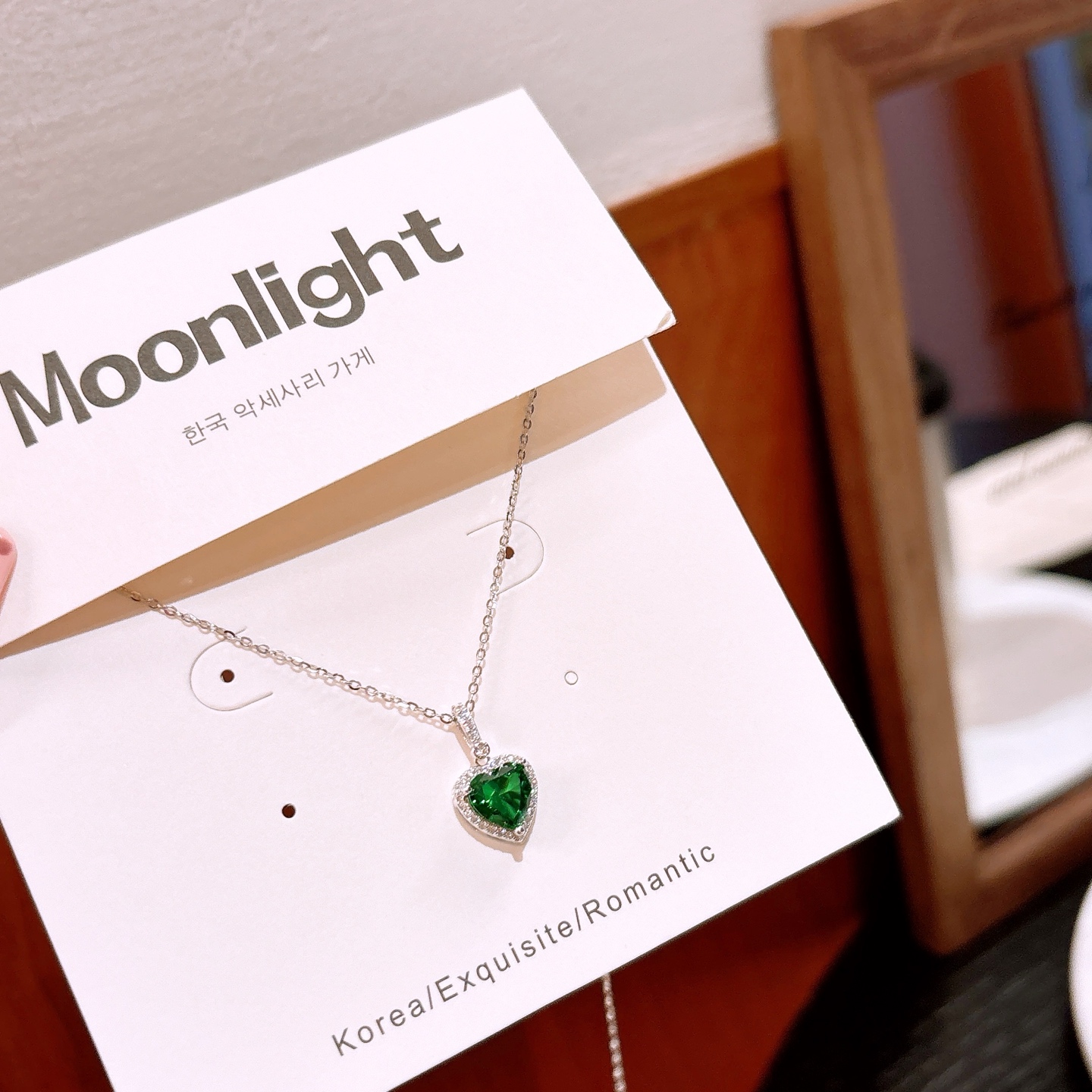 Hypoallergenic Silver High Carbon Diamond Necklace Sweet & Cool New Year