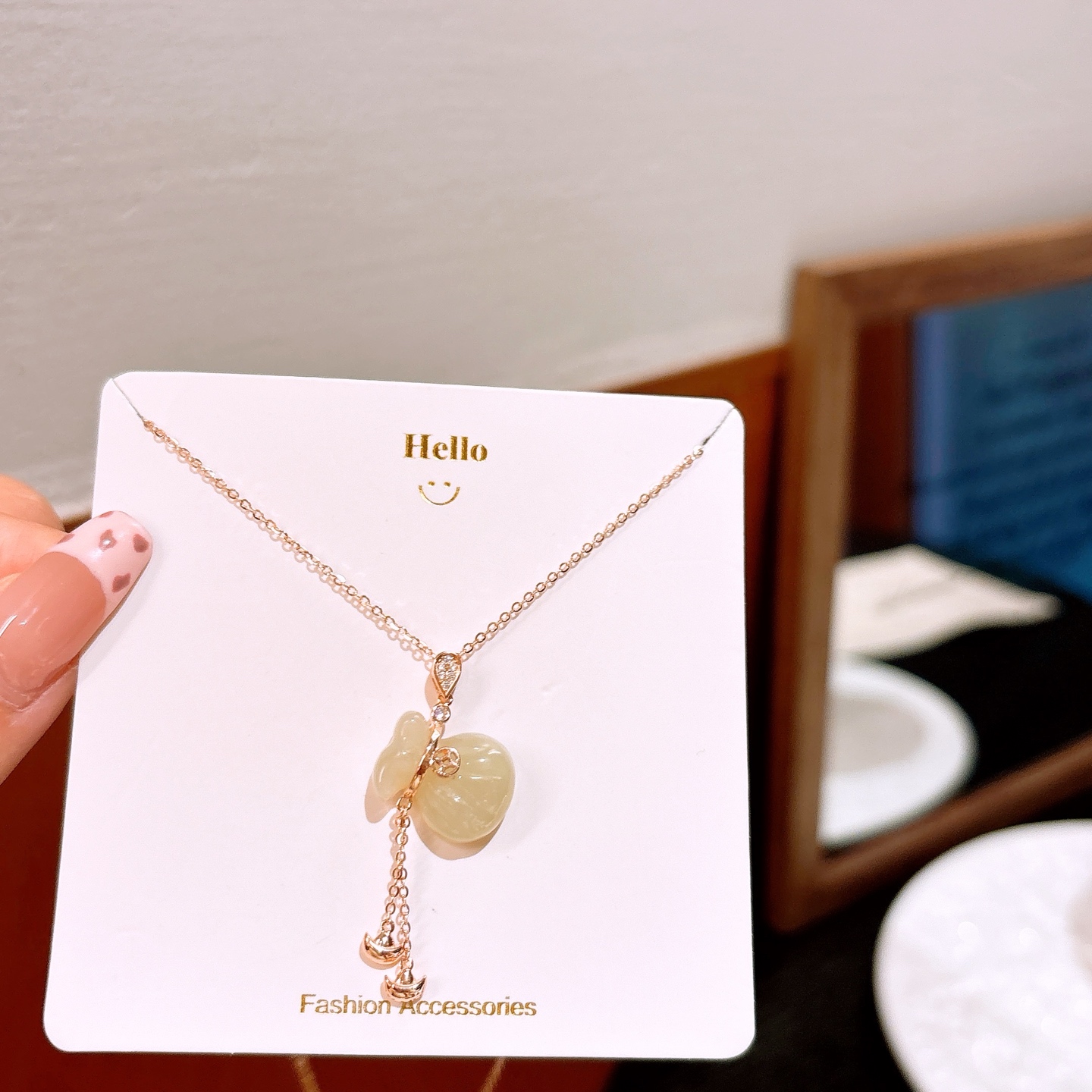 Hypoallergenic Silver Hetian Jade Necklace Playful Travel Silver