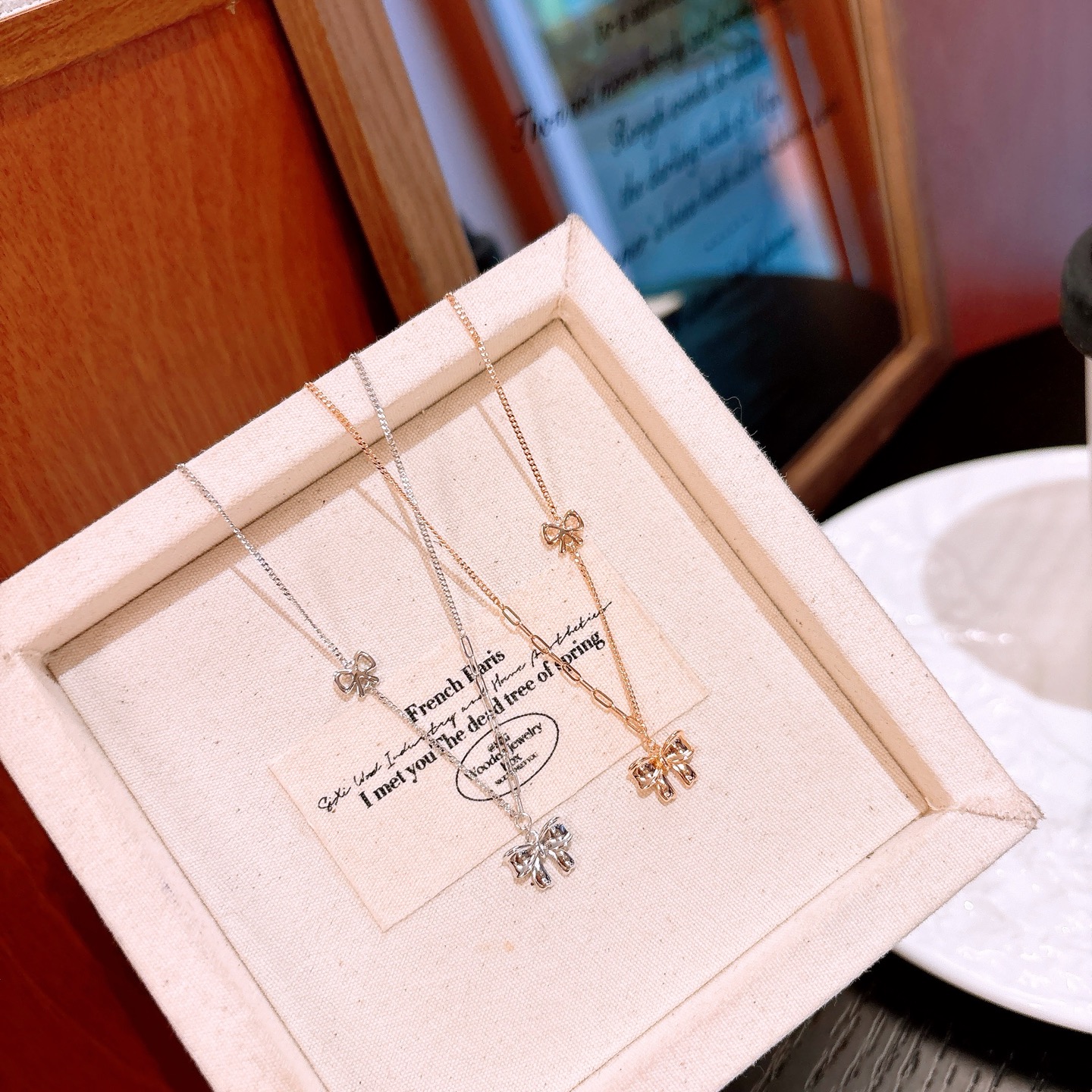 Hypoallergenic Silver Necklace Forest Gift for Her Silver