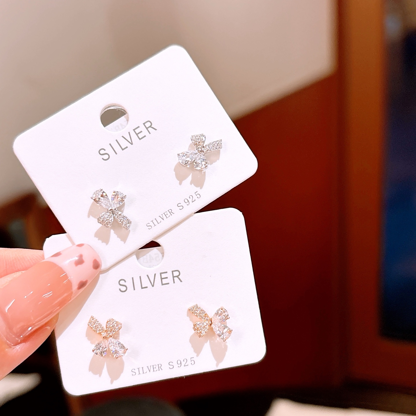 High Polish Silver Earrings Fashion Anniversary Gold