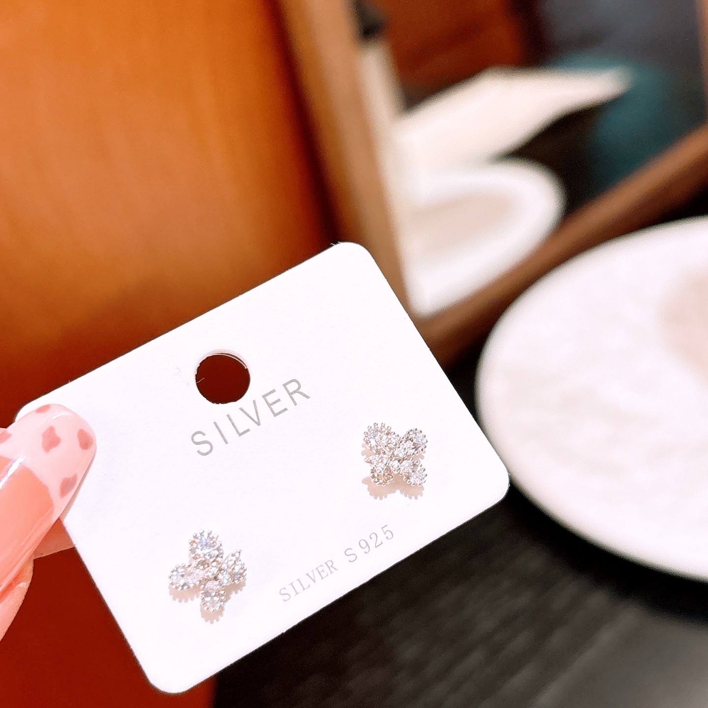 Nickel Free Silver Earrings Light Luxury New Year Gold