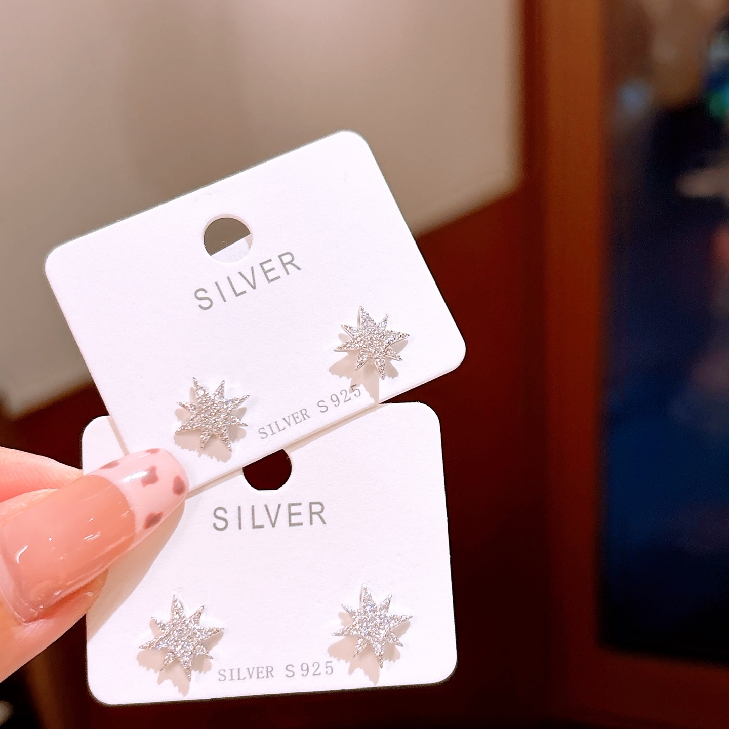 925 Silver Earrings Precision Christmas Gold