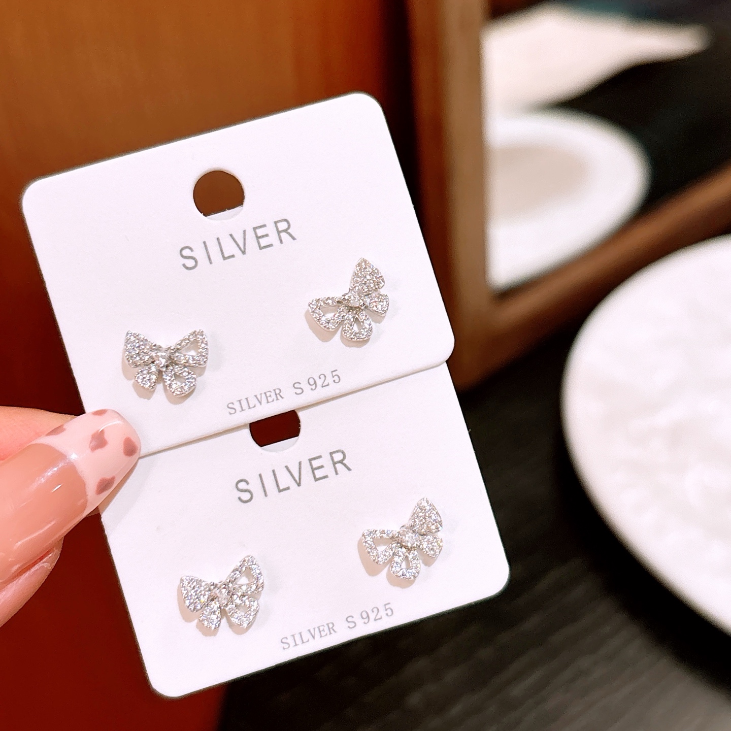 Hypoallergenic Silver Earrings Forest Mother's Birthday Silver