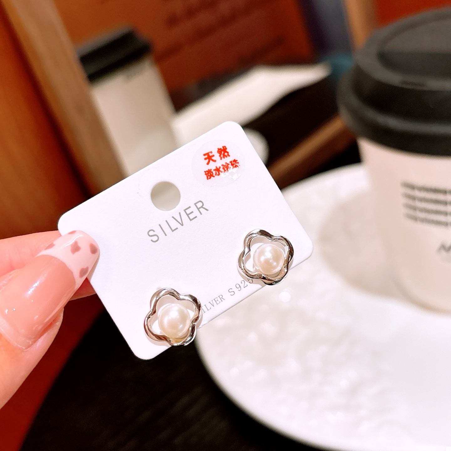 Fine Silver Freshwater Pearl Studs Soft Wedding Favor Silver