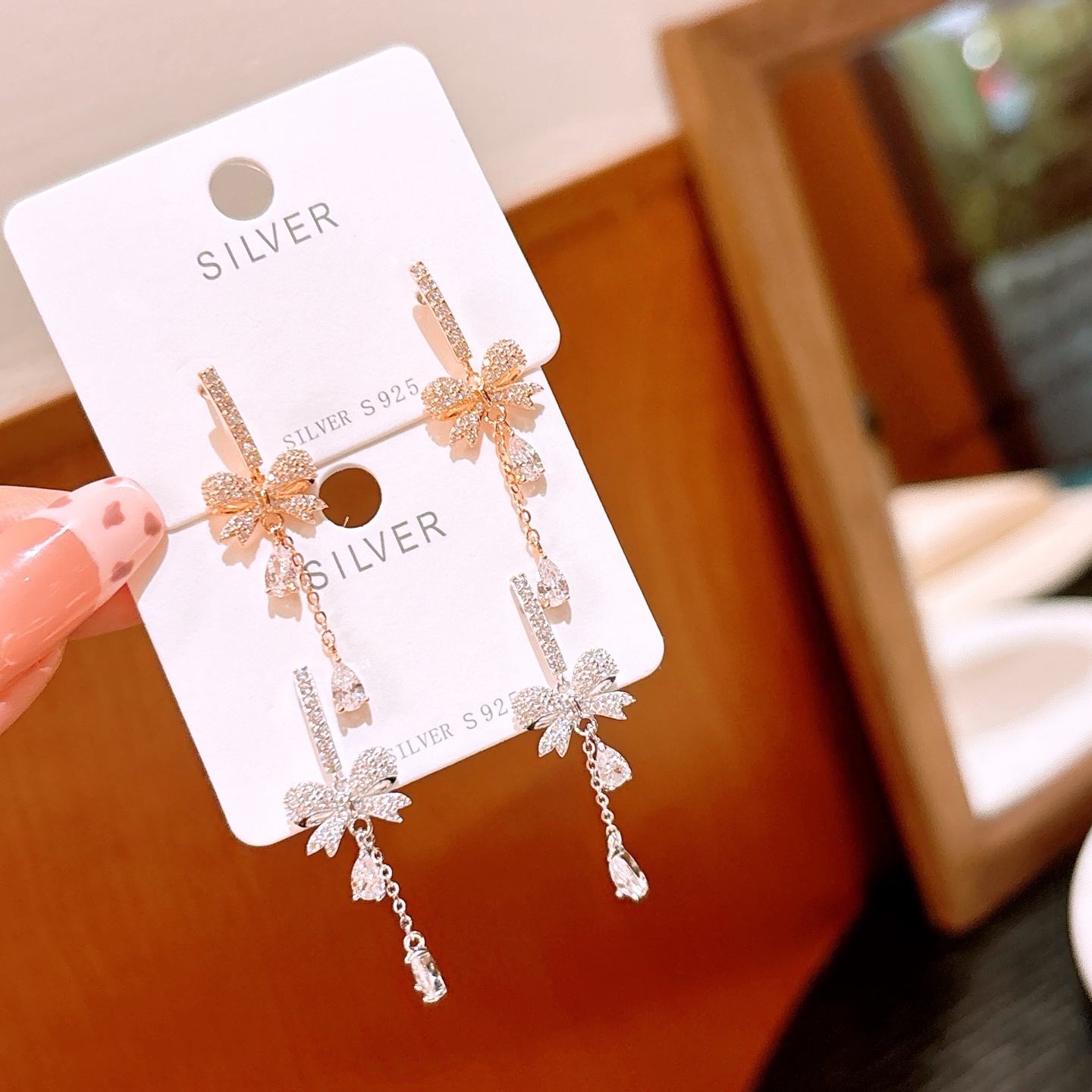 Hochglanzpoliertes Silber Ohrringe Süß & cool Standesamt Gold