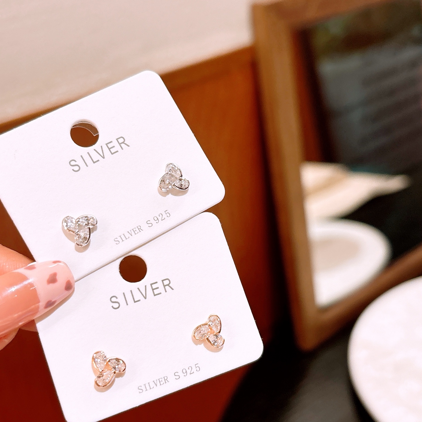 Solid Silver Earrings Unique New Year Gold