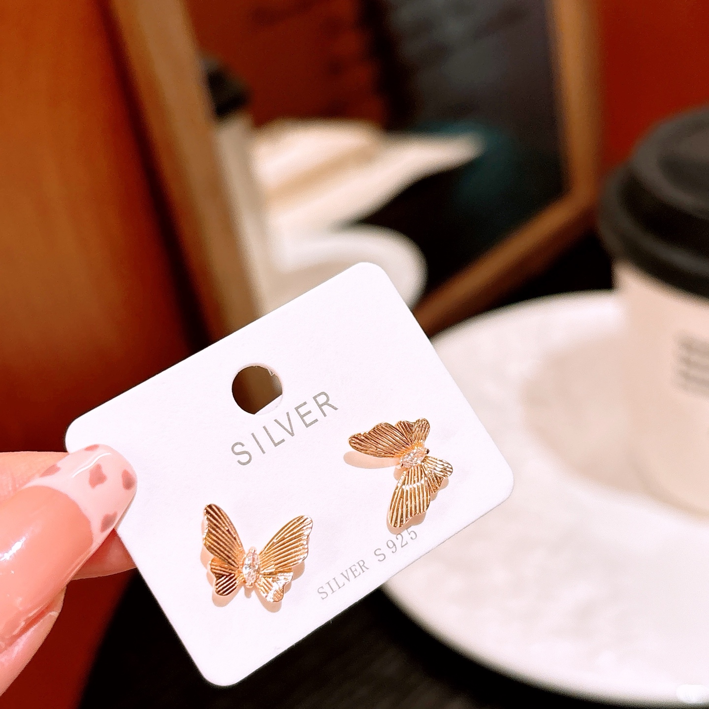 Fine Silver Earrings Intellectual Party Gold