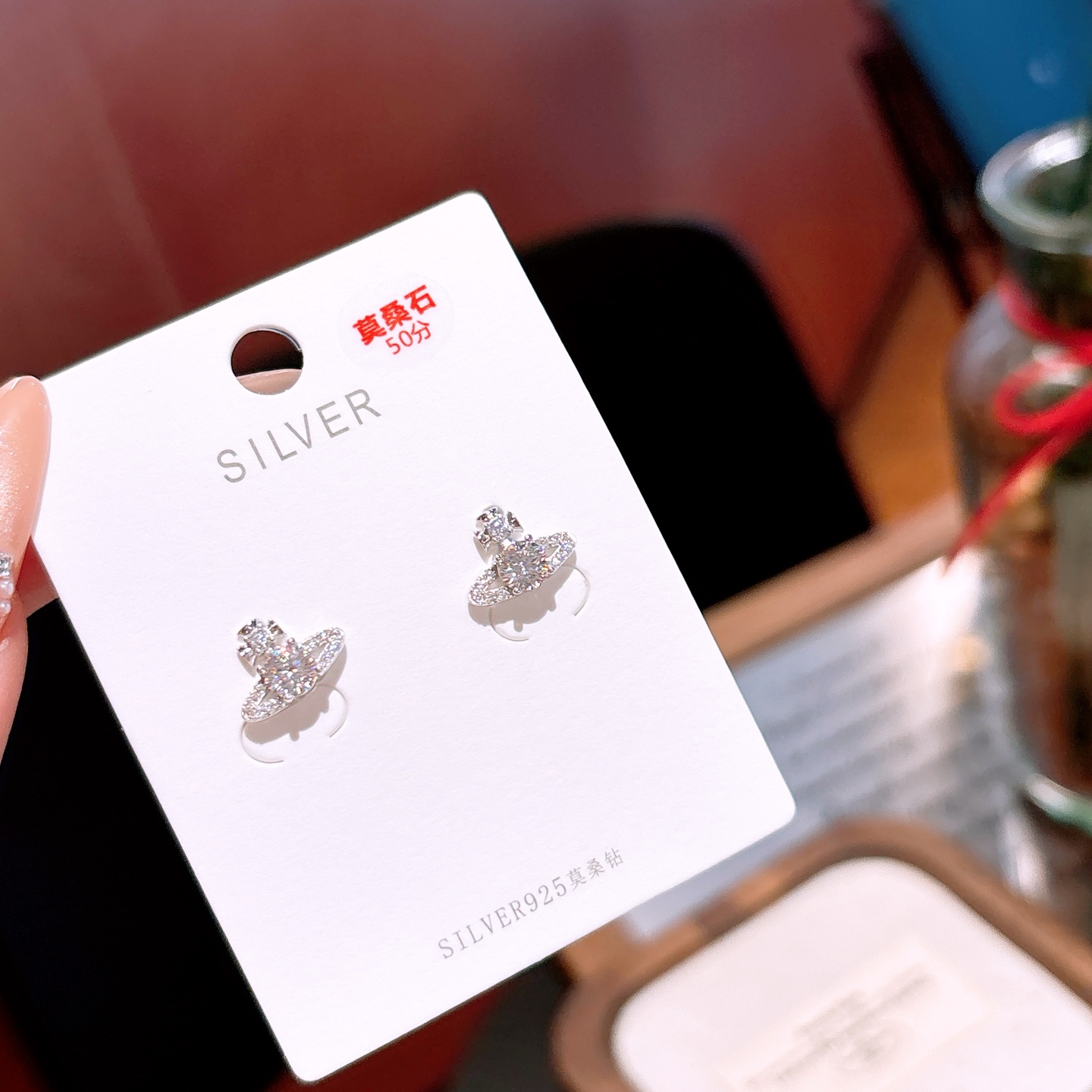 S925 Sterling Silver Moissanite Studs Dainty Proposal Gold