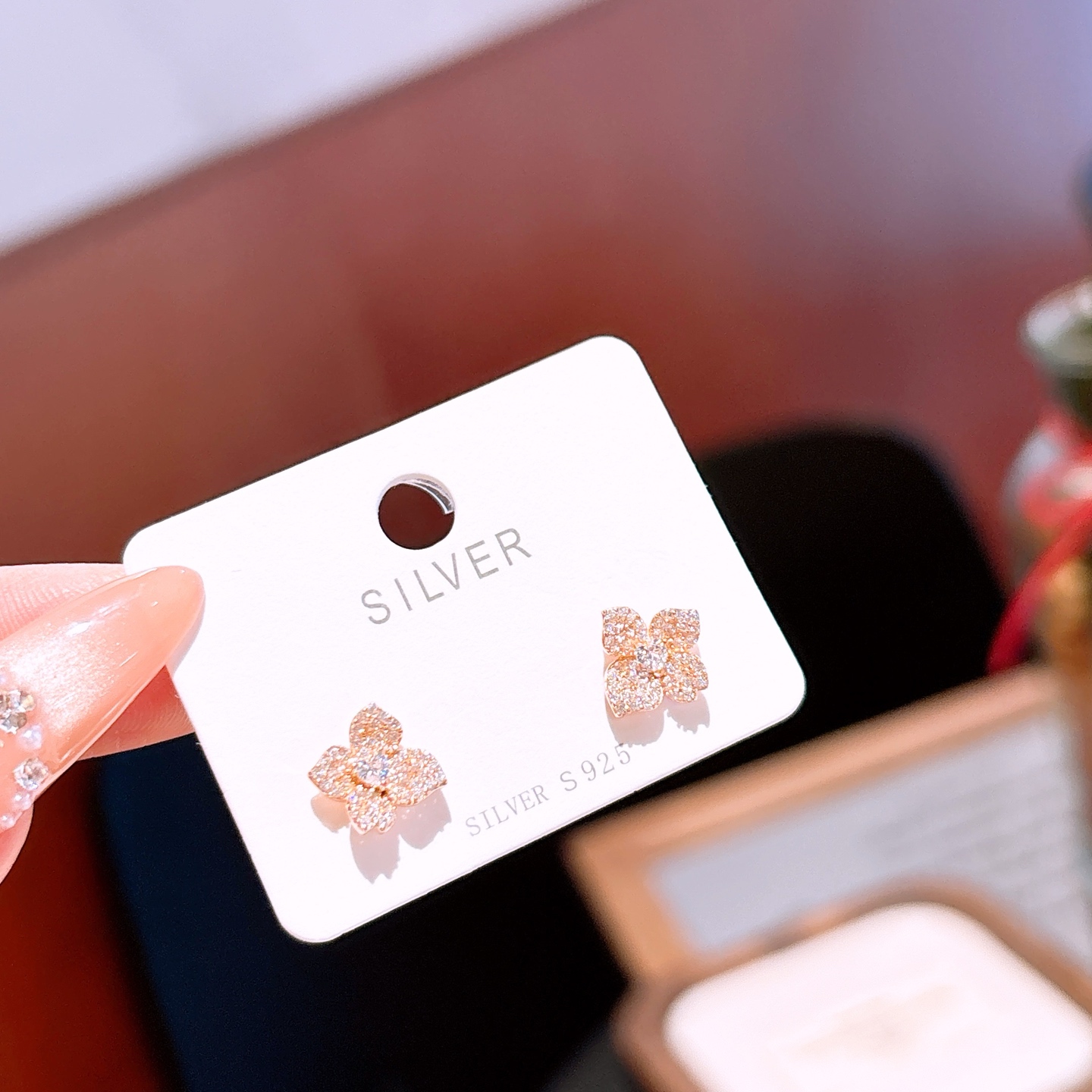 Hypoallergenes Silber Ohrringe Minimalistisch Hauseinweihung Gold