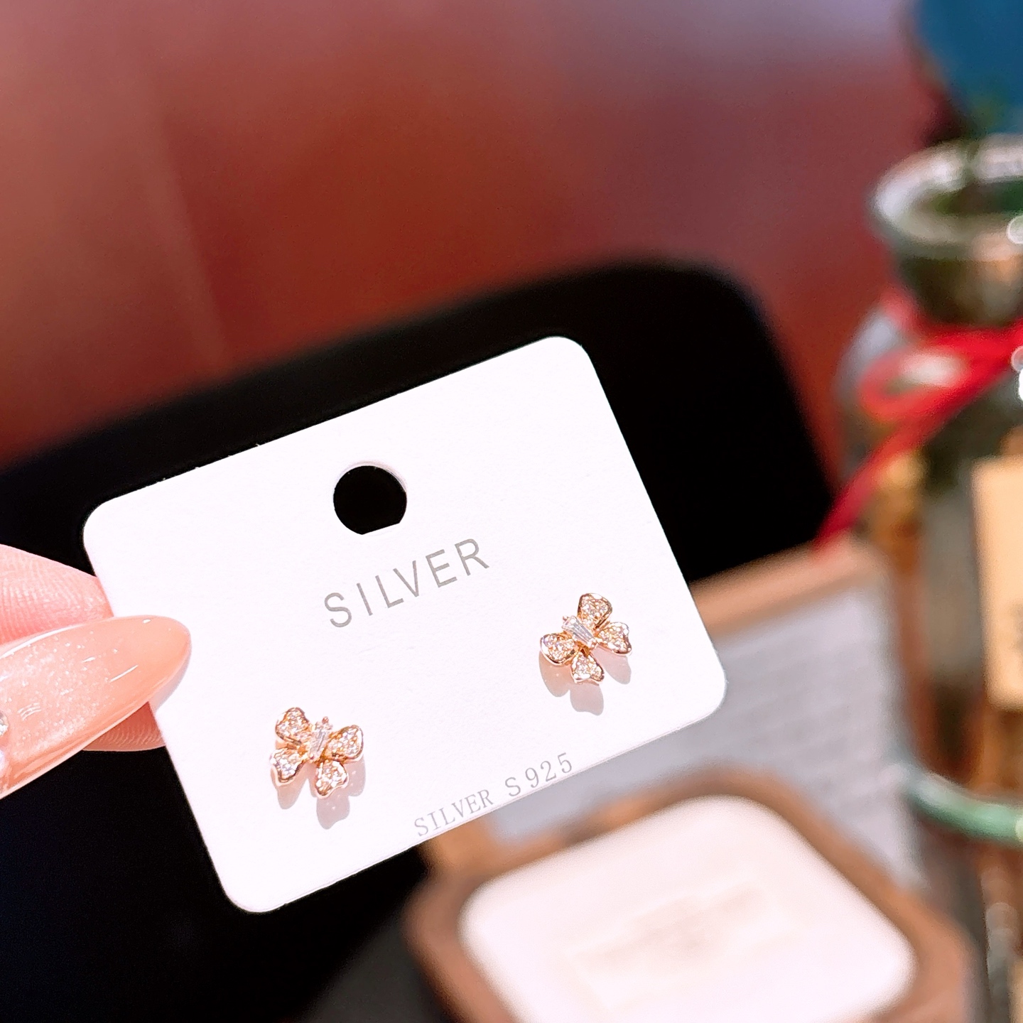 Hypoallergenic Silver Earrings Cute New Year Gold