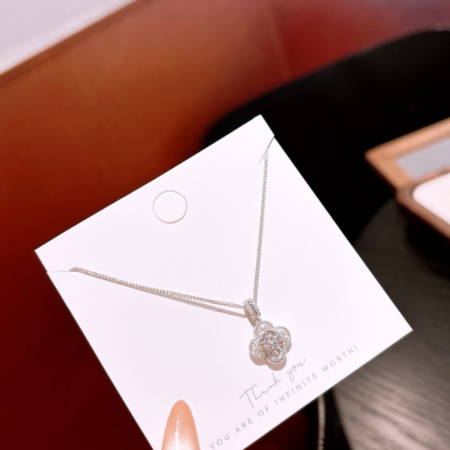 925 Silver Moissanite Necklace Delicate Party Silver