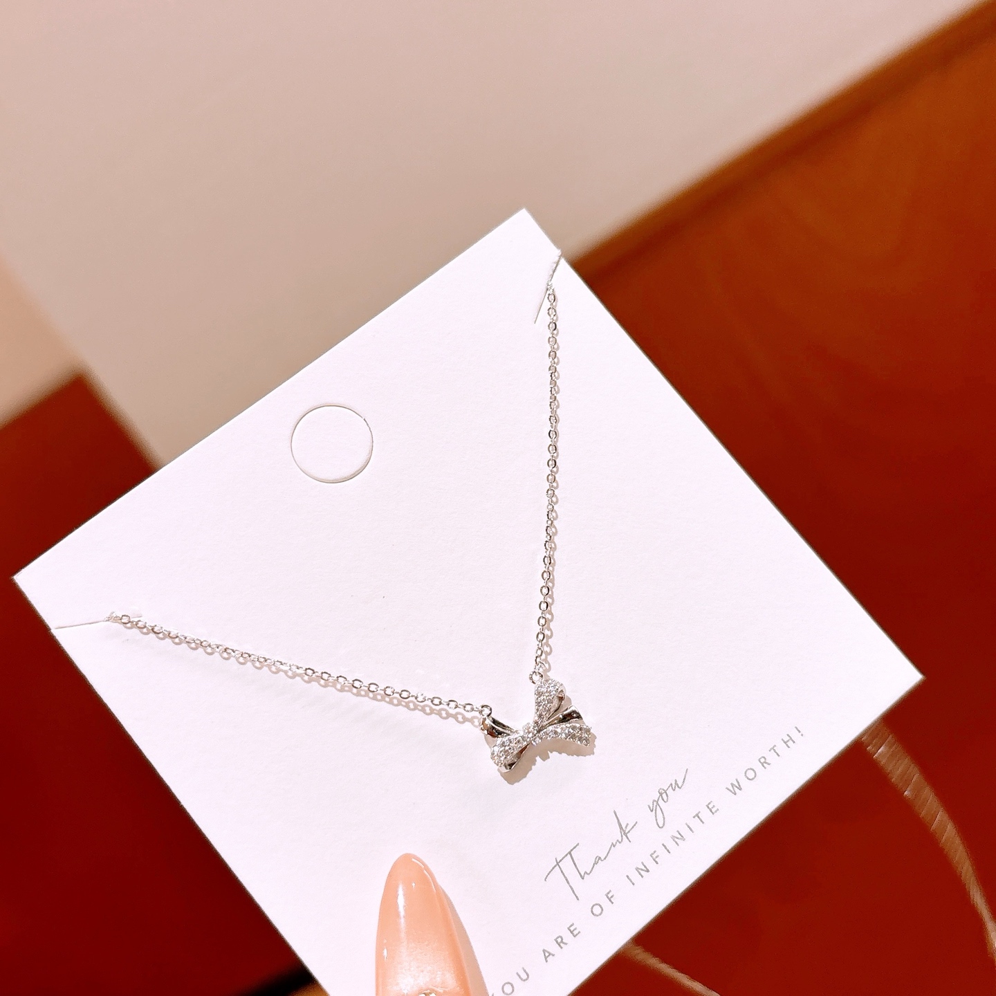 Low Allergy Silver Necklace French Bestie Gift Silver