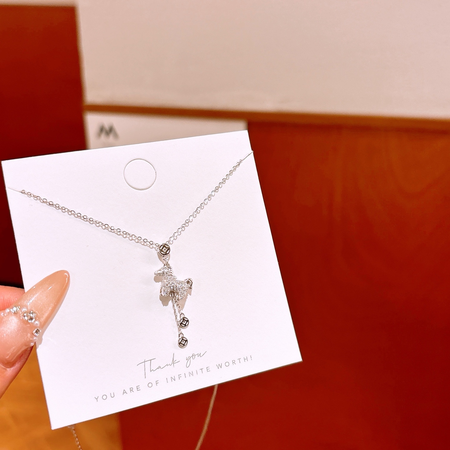 可愛いファインシルバーネックレスゴールド 母の誕生日