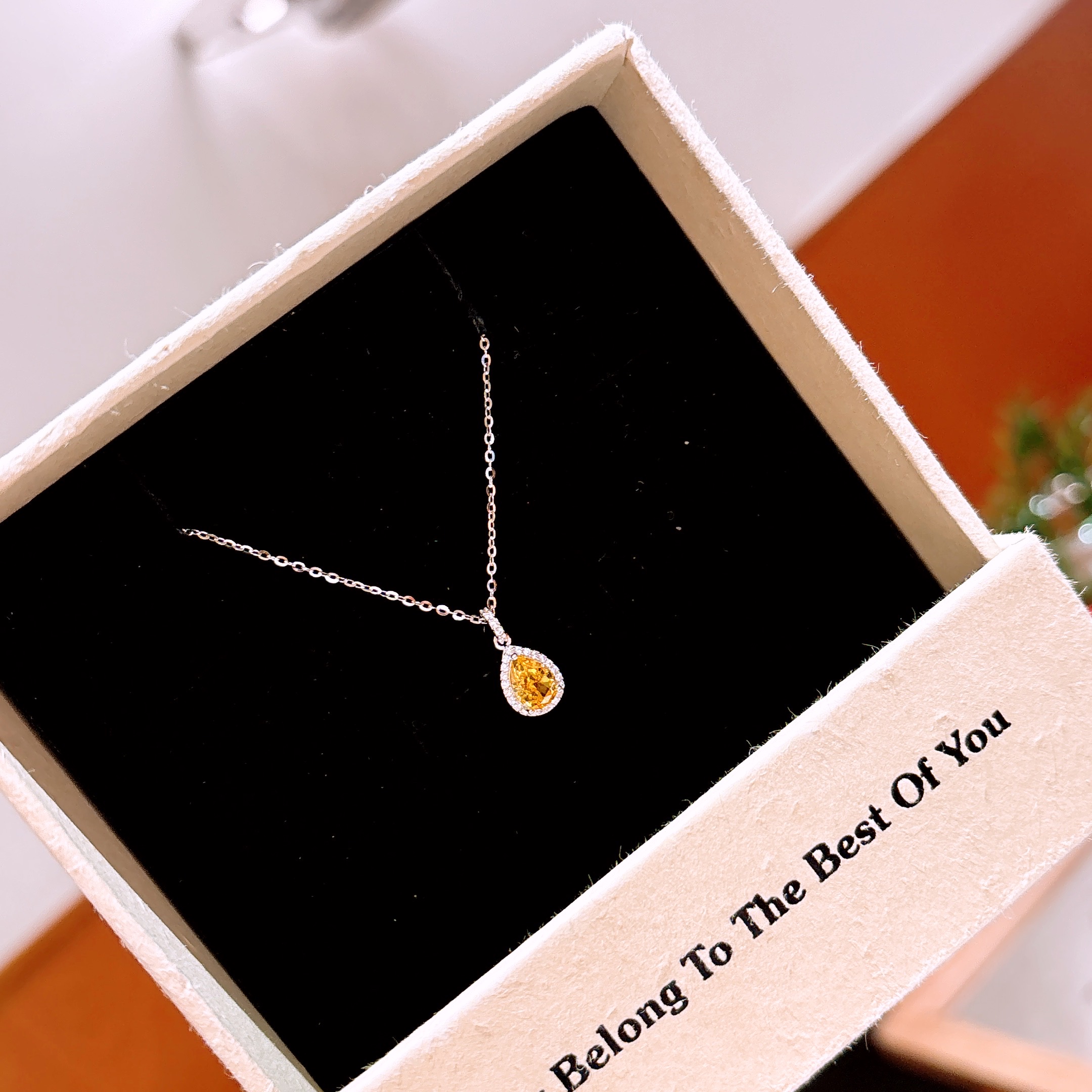 Low Allergy Silver High Carbon Diamond Necklace Romantic Birthday Gold