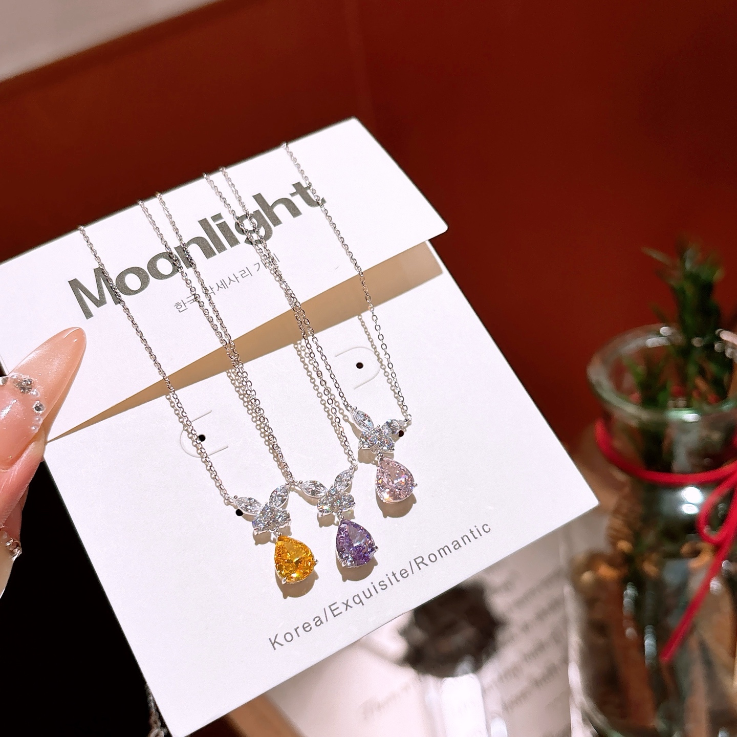 S925 Sterling Silver High Carbon Diamond Necklace Fashion Christmas