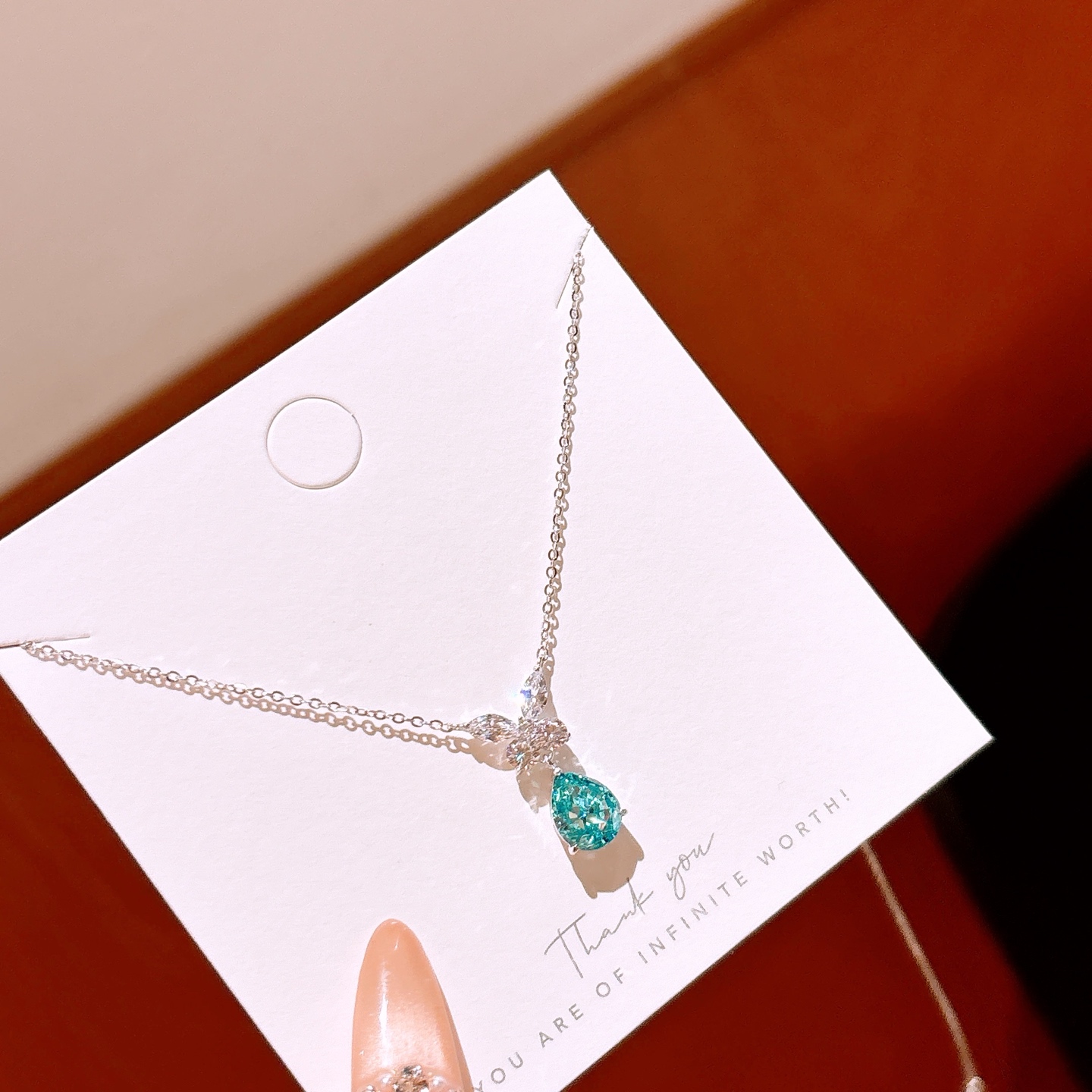 Nickel Free Silver High Carbon Diamond Necklace Sweet & Cool Wedding Registration