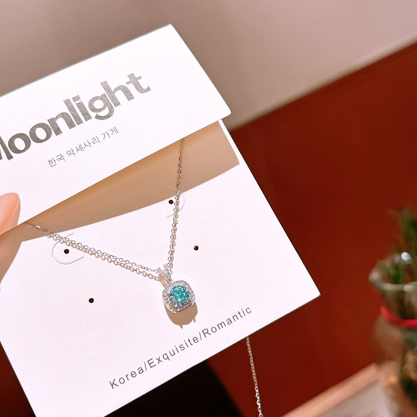 925 Silver High Carbon Diamond Necklace Ultra Minimal Mother's Day