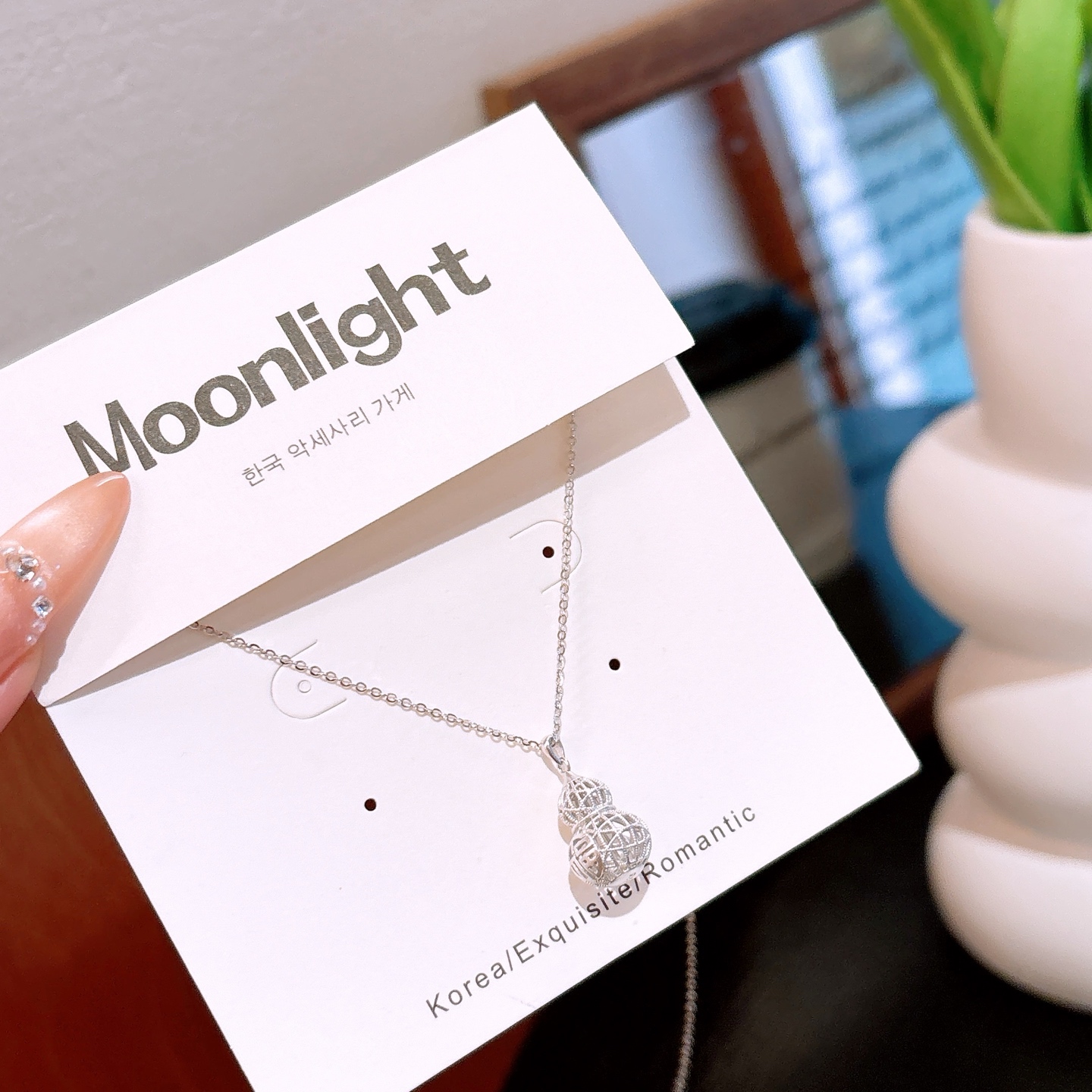 Solid Silver Necklace Girly Spring Festival Silver