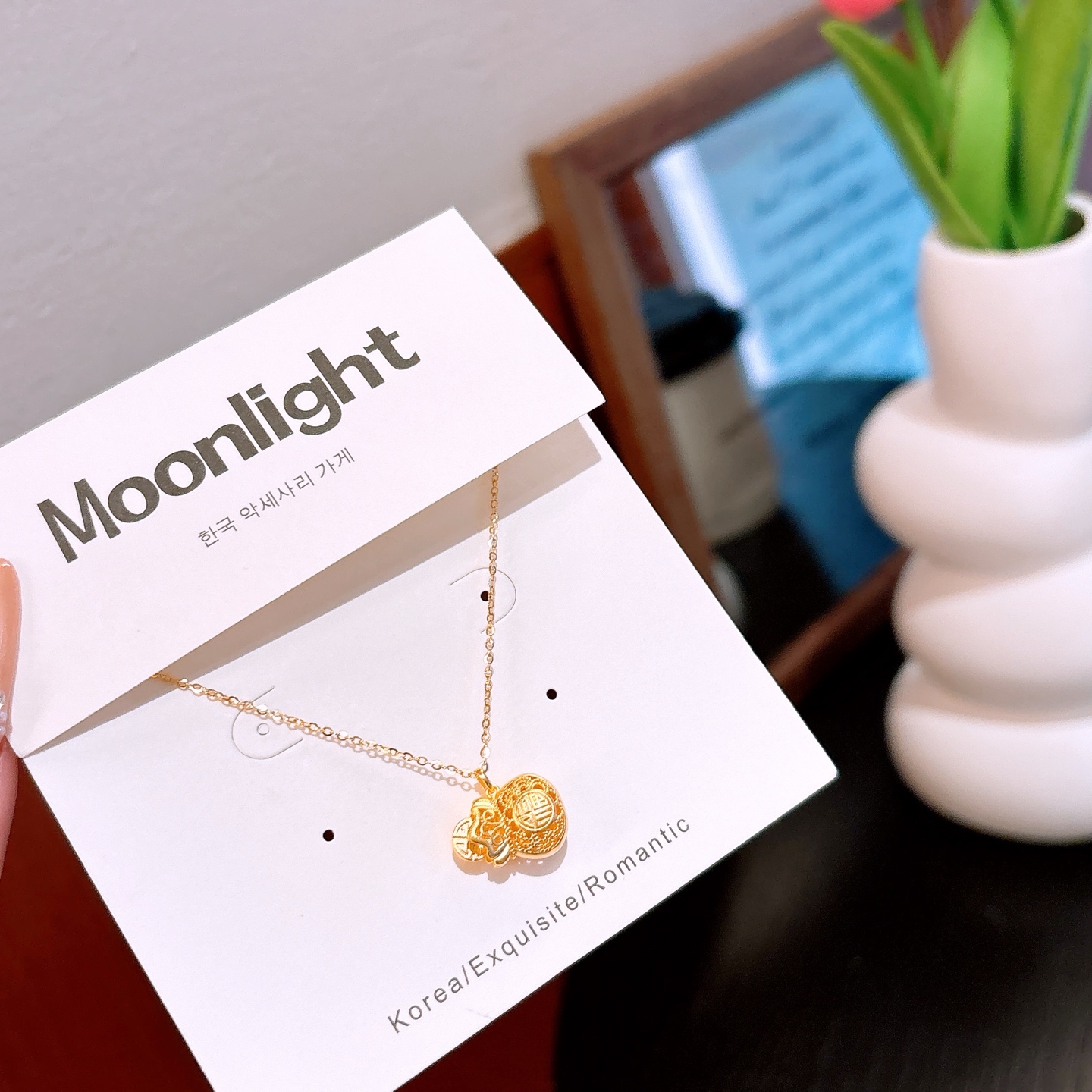 Solid Silver Necklace Girly Engagement Gold