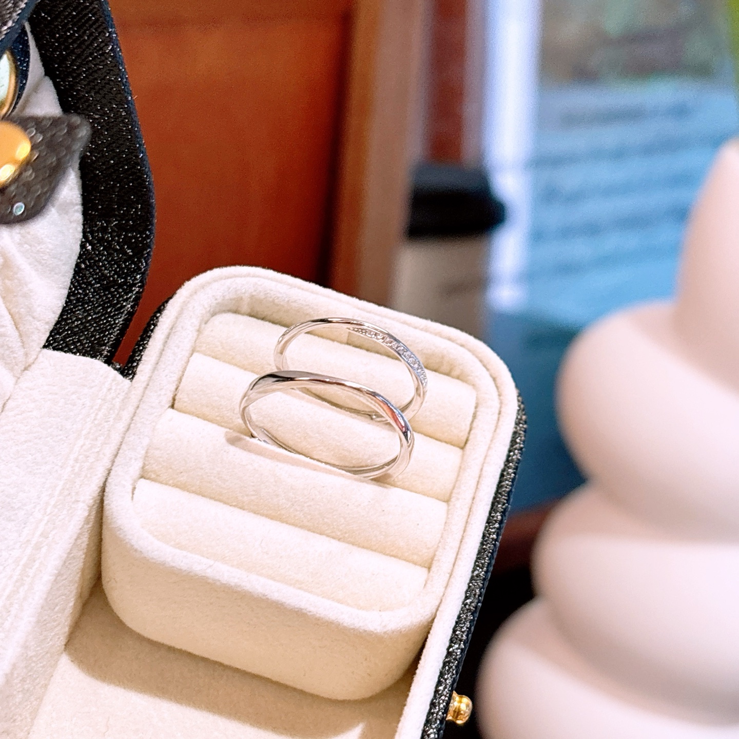 High Polish Silver Couple Rings Forest Teacher's Day Gold