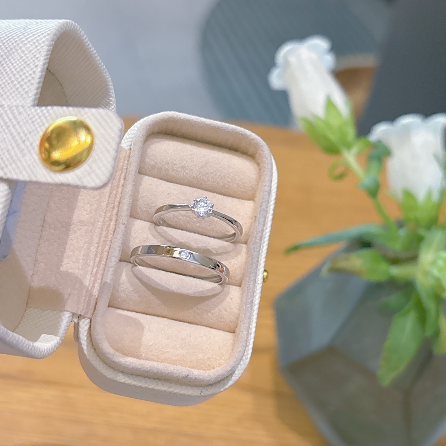 Solid Silver Couple Rings Girly Office Silver