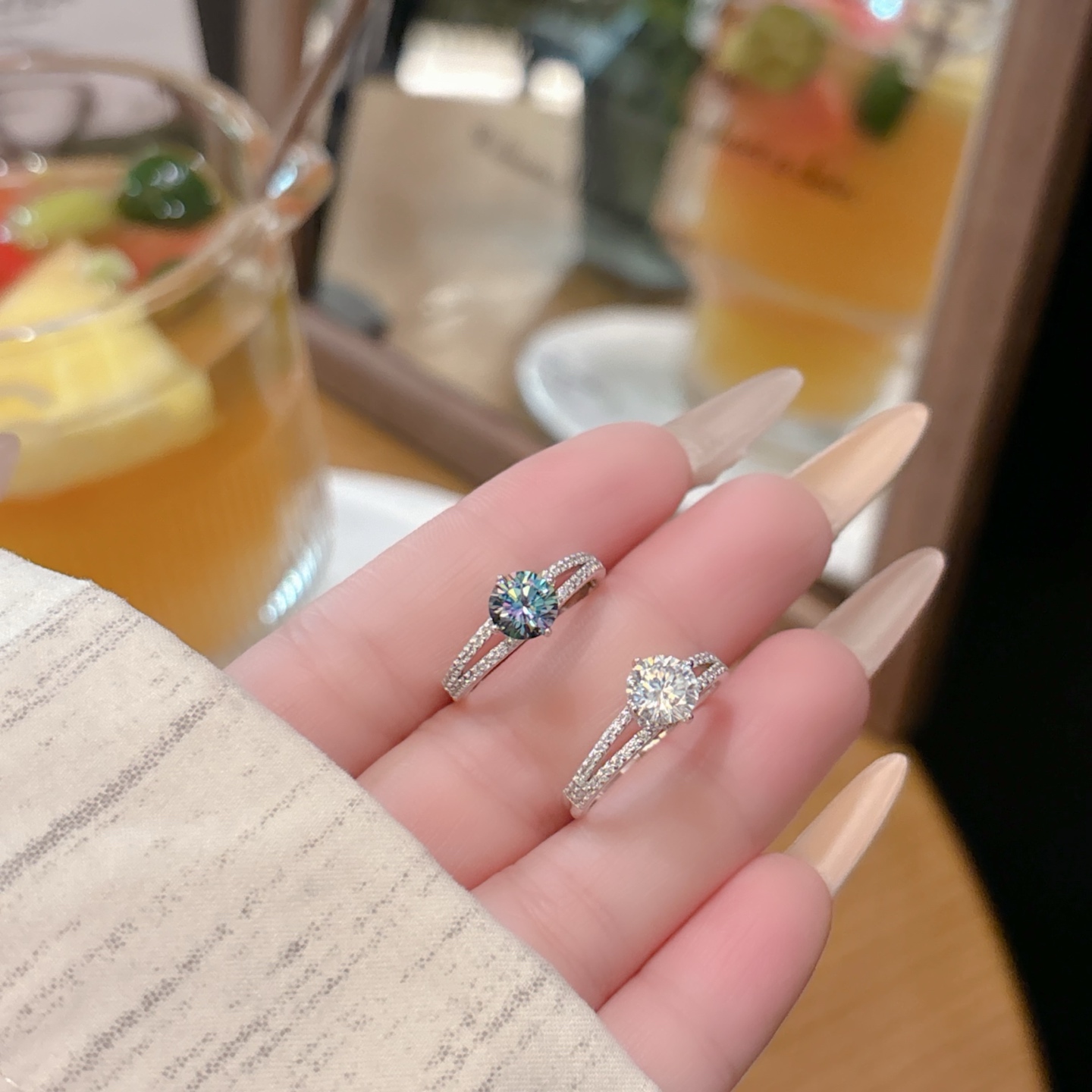 Hypoallergenic Silver Moissanite Ring Romantic Anniversary Silver