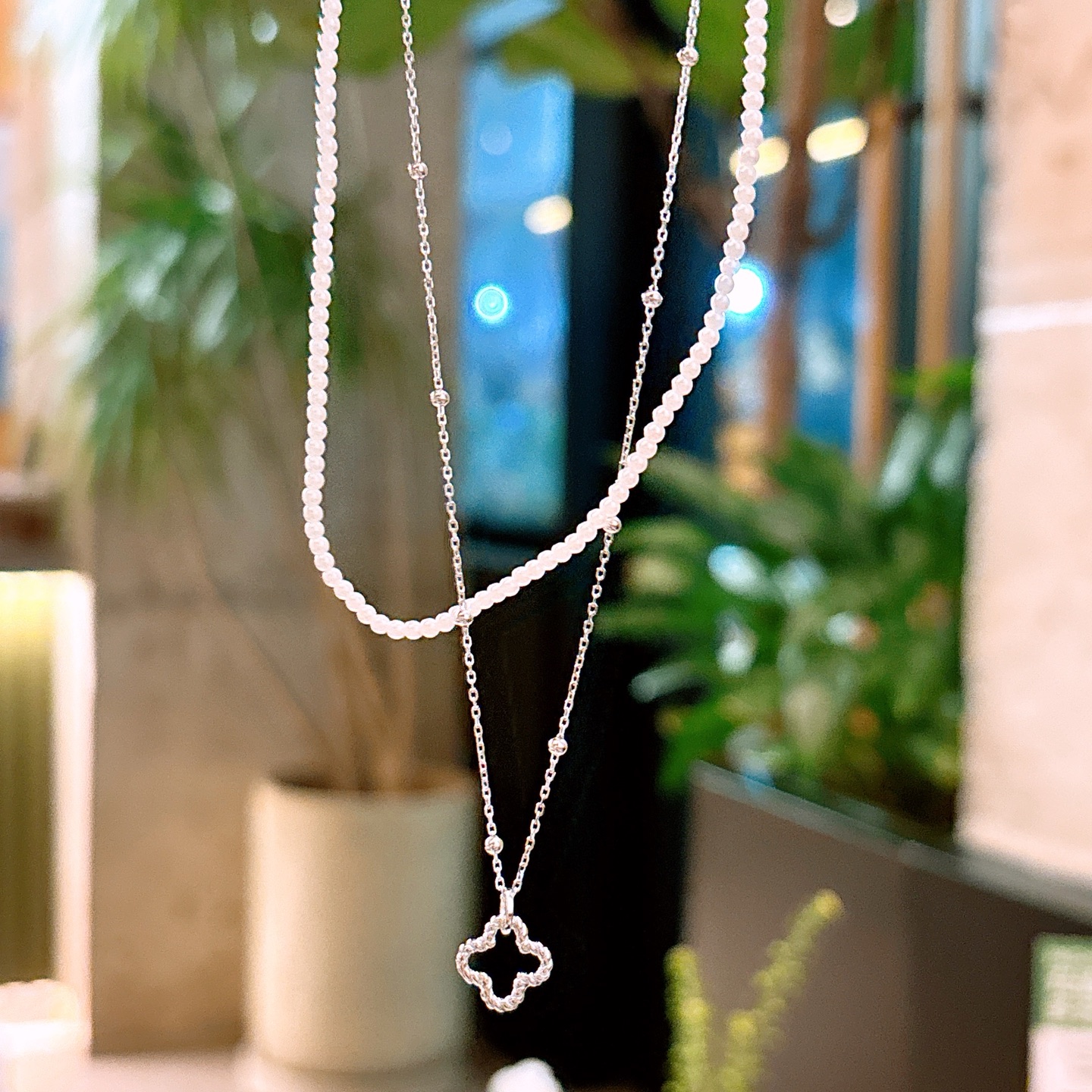 Solid Silver Necklace Playful Travel Silver