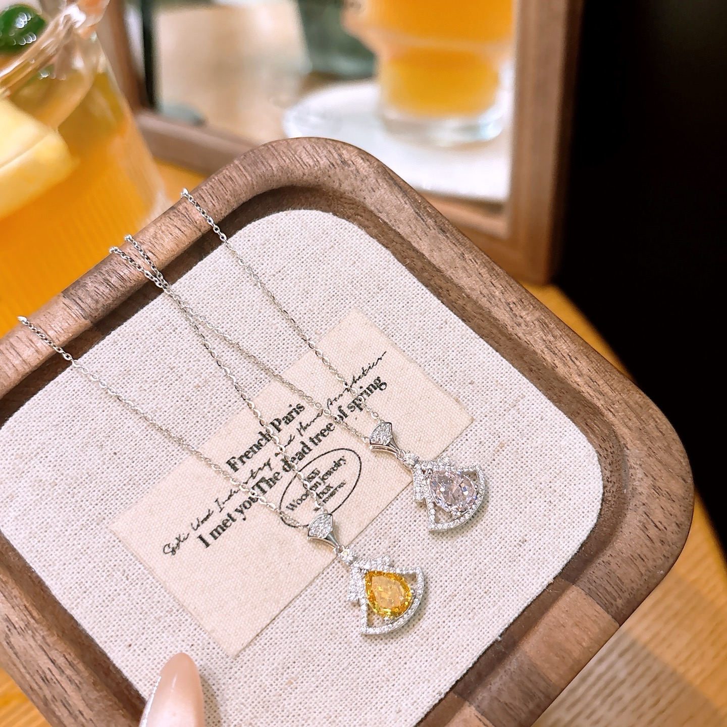 Nickel Free Silver High Carbon Diamond Necklace Unique Mother's Day