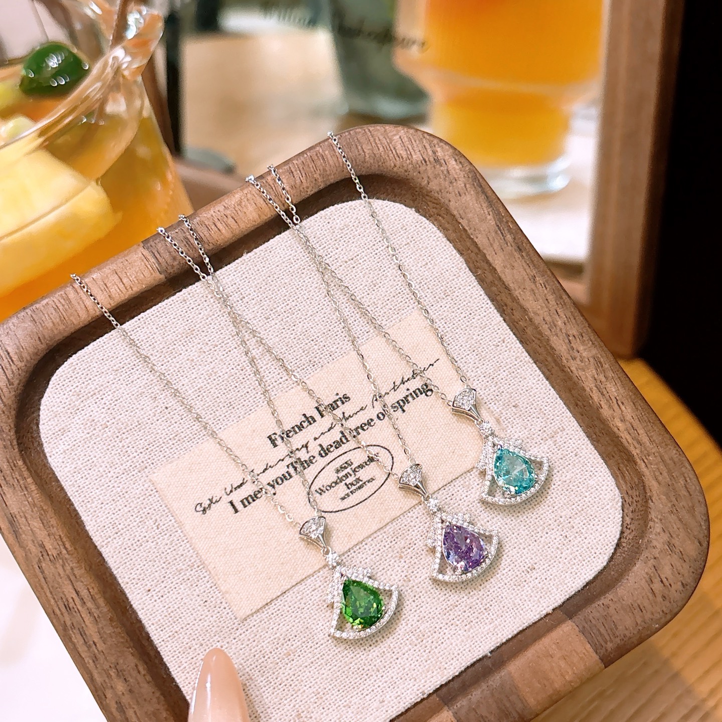 High Polish Silver High Carbon Diamond Necklace Ins Style Wedding Favor